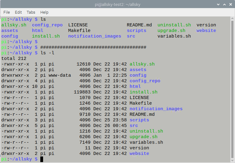 ls output ls output