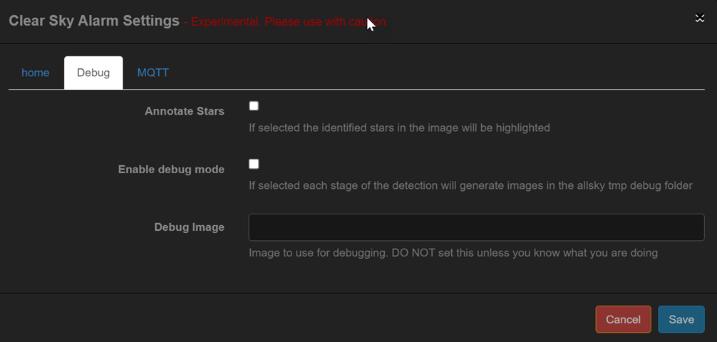 Clearksy Settings